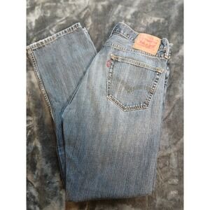 Levi's 505 Jeans 34x34 Regular Straight Leg Men's Blue Denim Pants